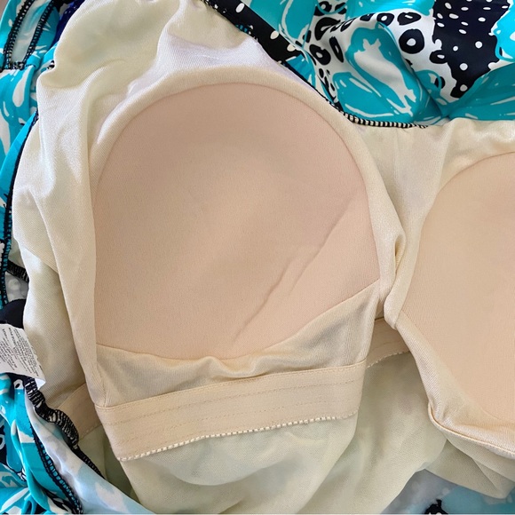 Maxine of Hollywood One-Piece Skirted Swimsuit in Blue Floral Print - Picture 10 of 10